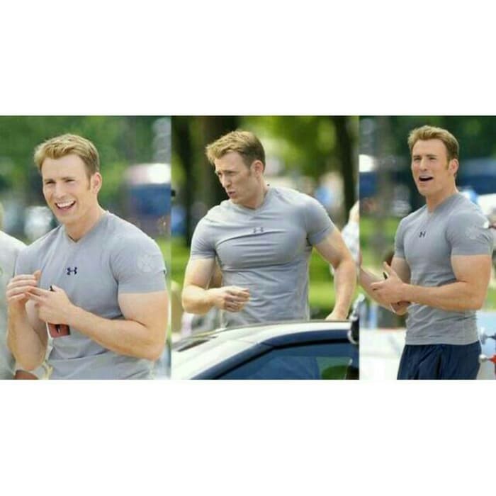 Dijual baselayer lengan pendek dongker ADIDAS Baju fitnes jersey bola sepeda