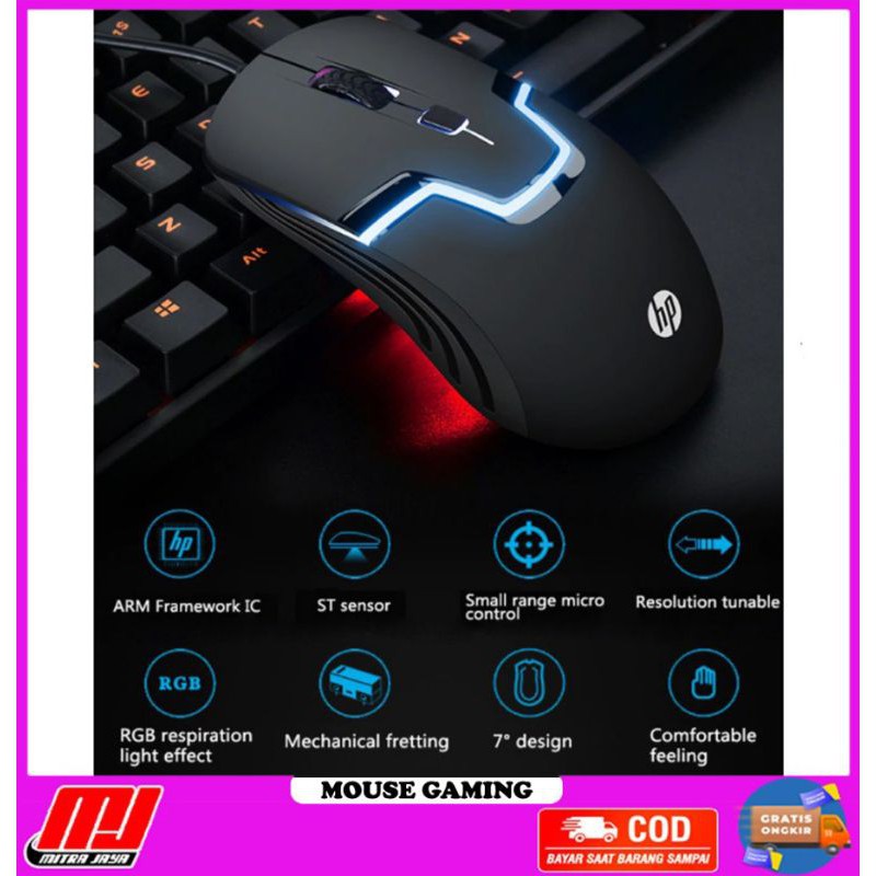 Mouse Gaming USB HP M100 Optical Sensor High DPI