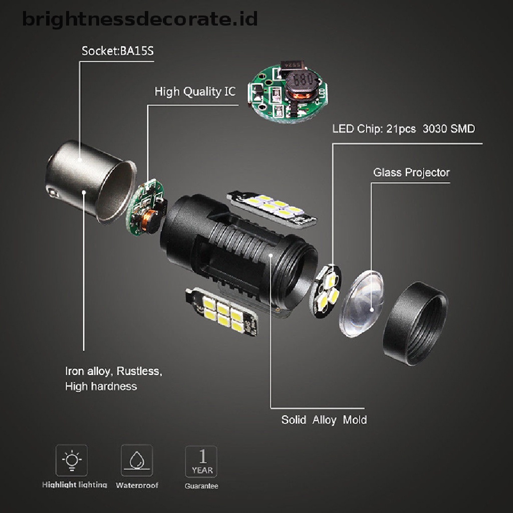 1156 Ba15S P21W 21smd Bohlam Led 1200lm Warna Putih Untuk Lampu Mundur Mobil