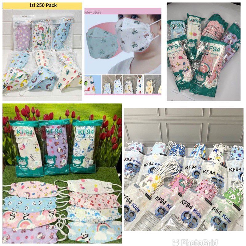 Masker Anak KF94 isi 10pcs motif Random