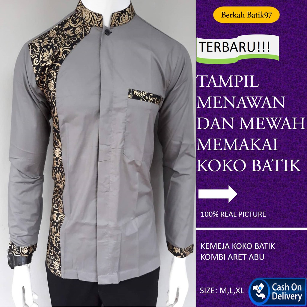 BAJU KOKO MUSLIM PRIA KEMEJA KOKO LENGAN PANJANG BAJU MUSLIM PRIA BAJU KOKO PRIA FASHION PRIA