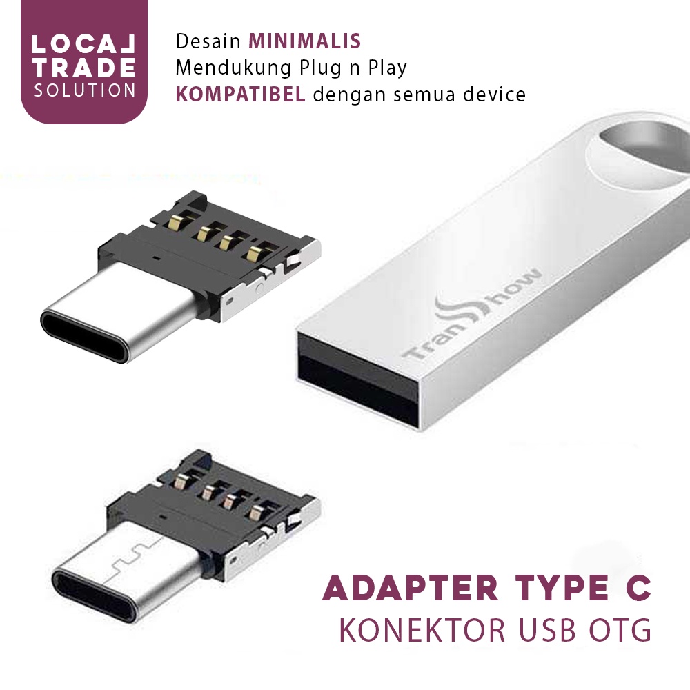 ADAPTER TYPE C TO USB KONEKTOR USB OTG TO TIPE C MINI TANPA KABEL