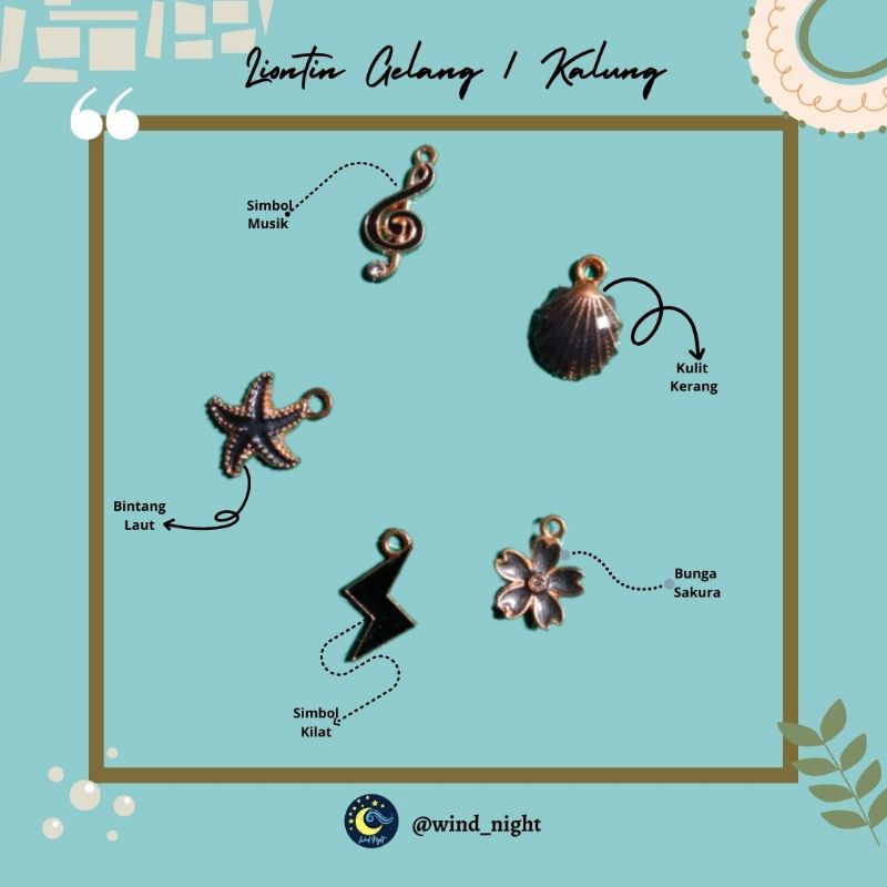 Liontin Gelang atau Kalung Black-Gold (Hitam-Emas)