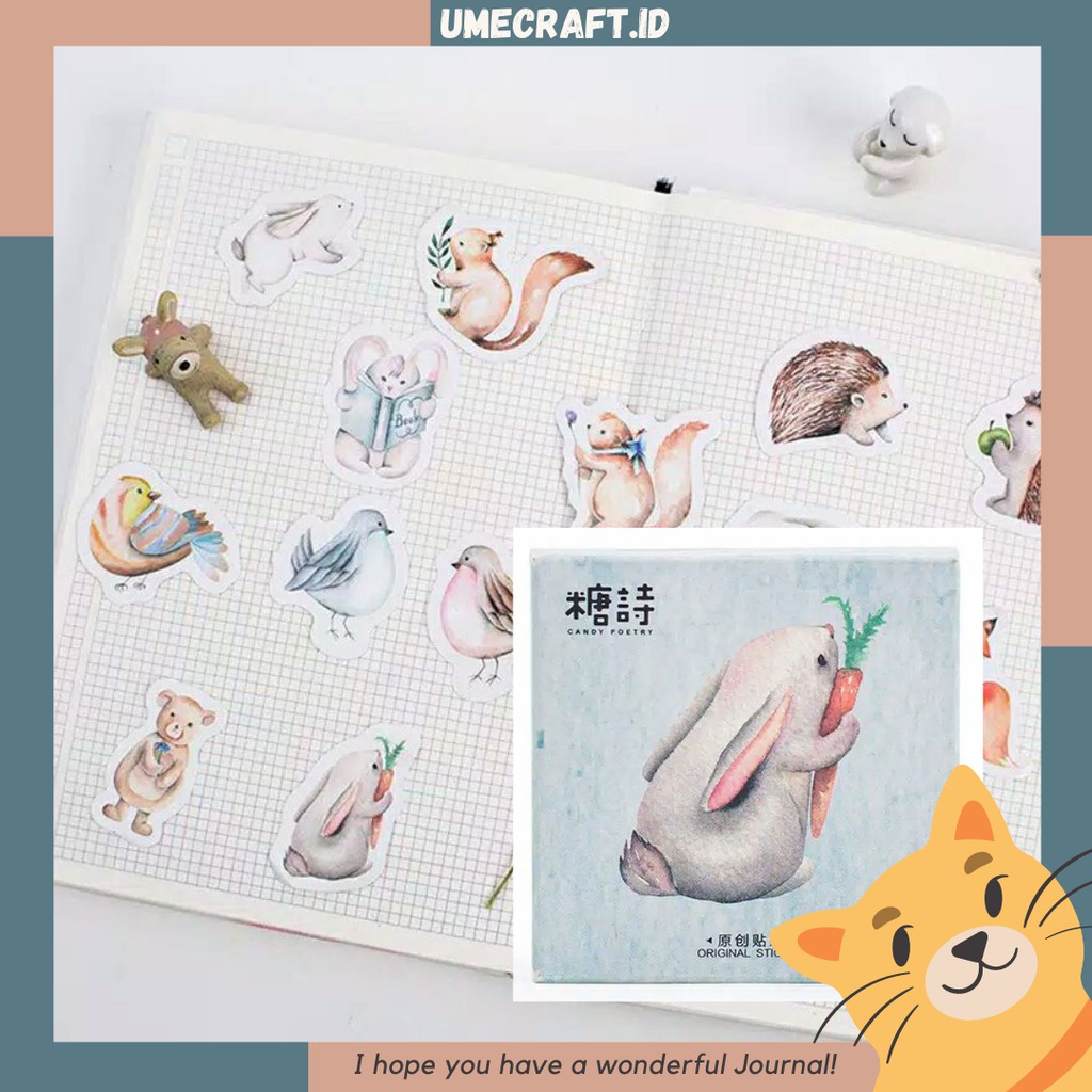 

Stiker deco 45pcs desain hewan | Journal | Planner | Stationery | Dekorasi scrapbook | umecraft.id
