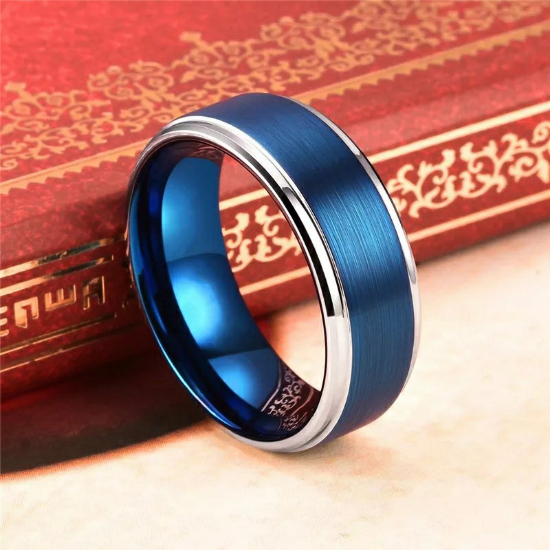 Cool Blue Titanium Ring Men Women/ Cincin pria wanita Biru Keren - 6