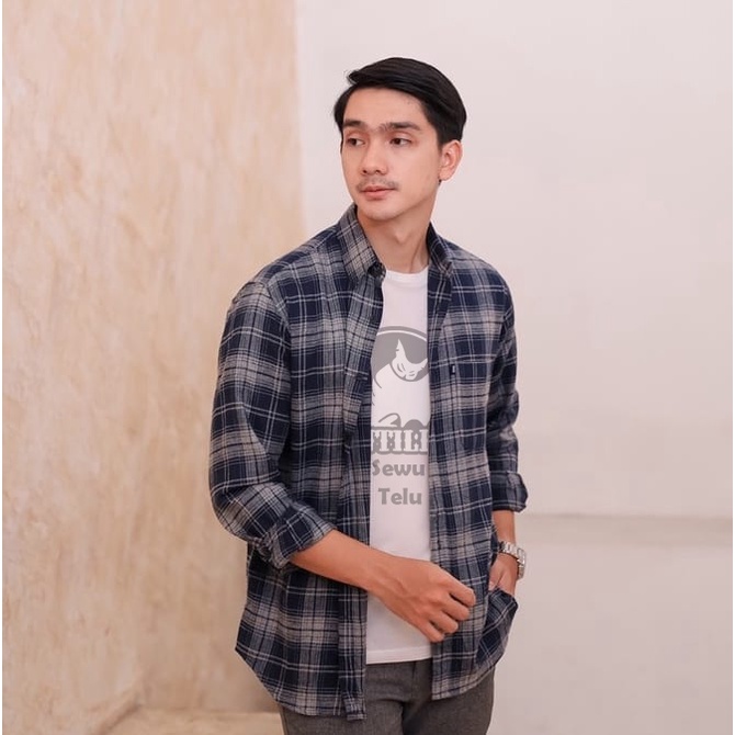 Kemeja Flanel Impor Pria Distro Flannel Lengan Panjang Pria,Kemeja Kotak Kotak Pria Lengan Panjang-4
