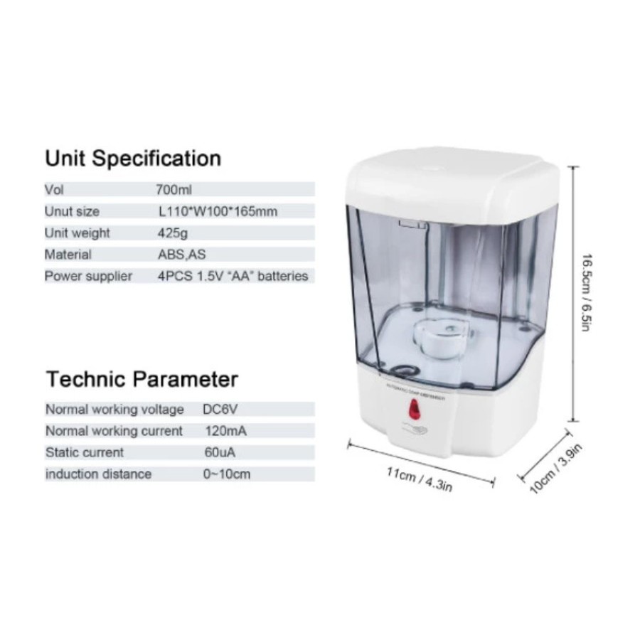 Dispenser Sabun Otomatis Sensor Tempat Hand Sanitizer Soap Automatic