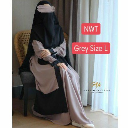 ABAYA SEMERU GREY SIZE L by Alfi Huraiyah