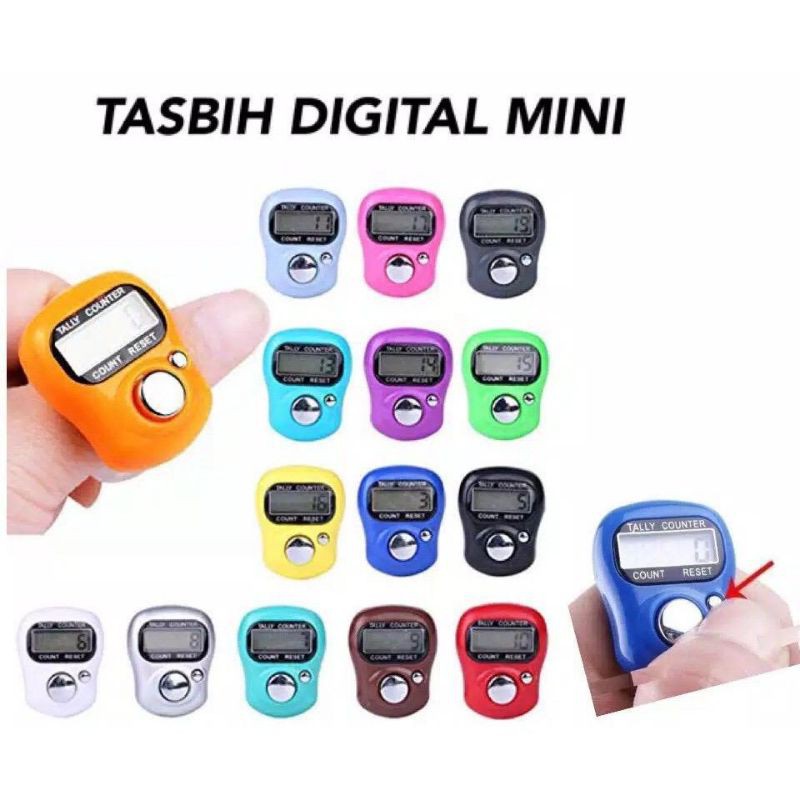 ALAT HITUNG DIGITAL TASBIH ELEKTRONIK FINGER TALLY COUNTER MINI, TASBIH MINI