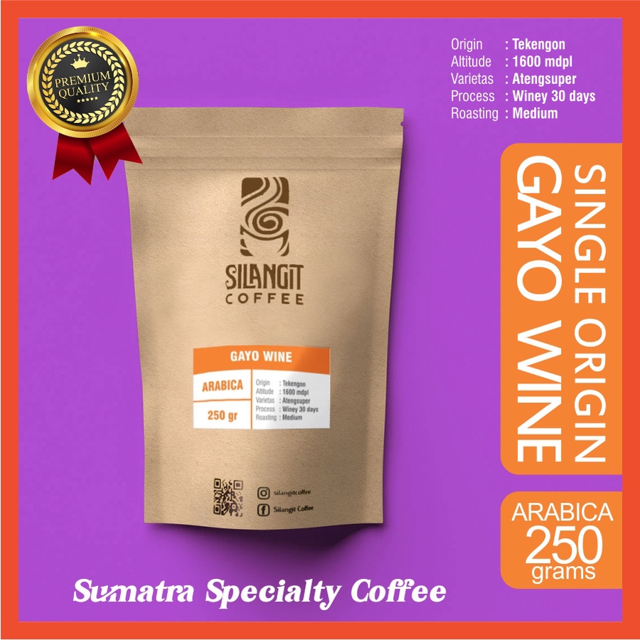 

ARABICA GAYO WINE SPECIALTY COFFEE 250gr by Silangit Coffee