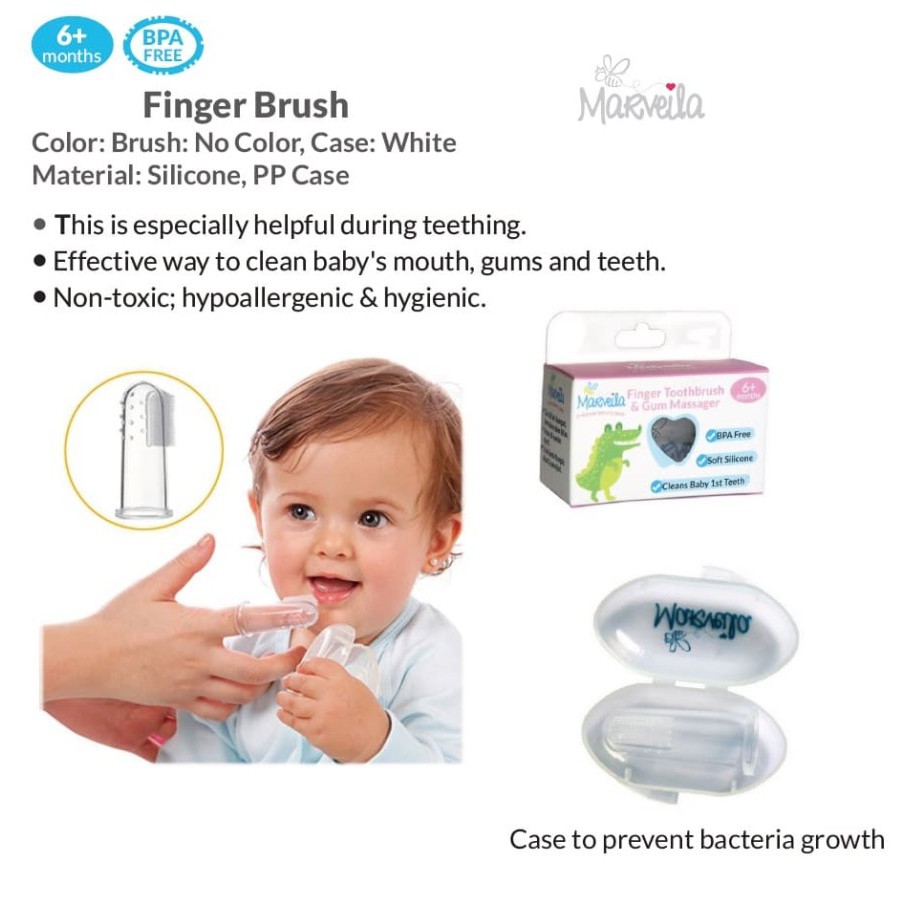 Marveila Silicone Finger Toothbrush with Box - Sikat Gigi Silikon Bayi