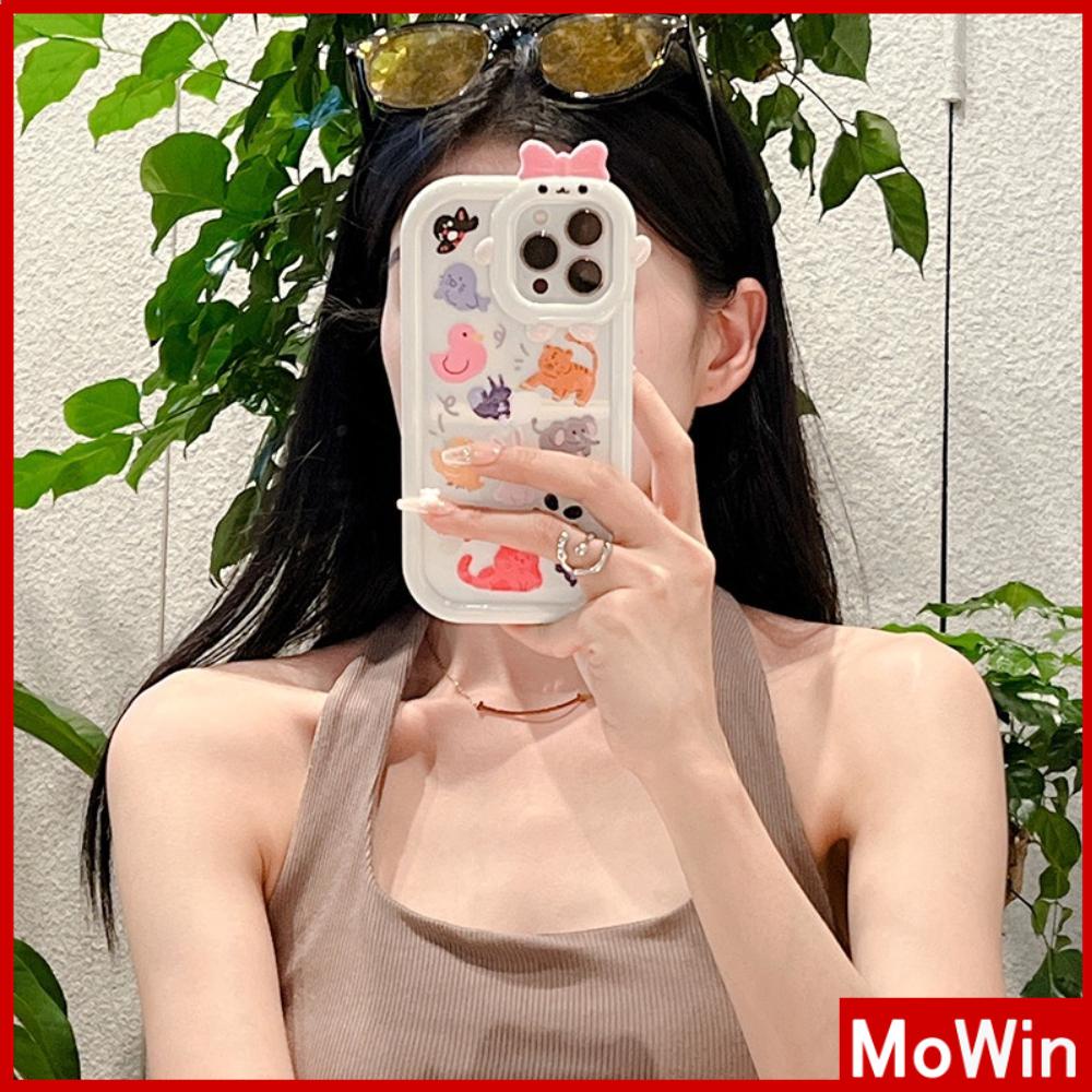 iPhone Case Silicone Soft Case Clear Case Airbag Shockproof Protection Camera Shiny Feel Zoo Cartoon Cute Compatible For iPhone 11 Pro Max 13 Pro Max 12 Pro Max 7Plus xr XS Max