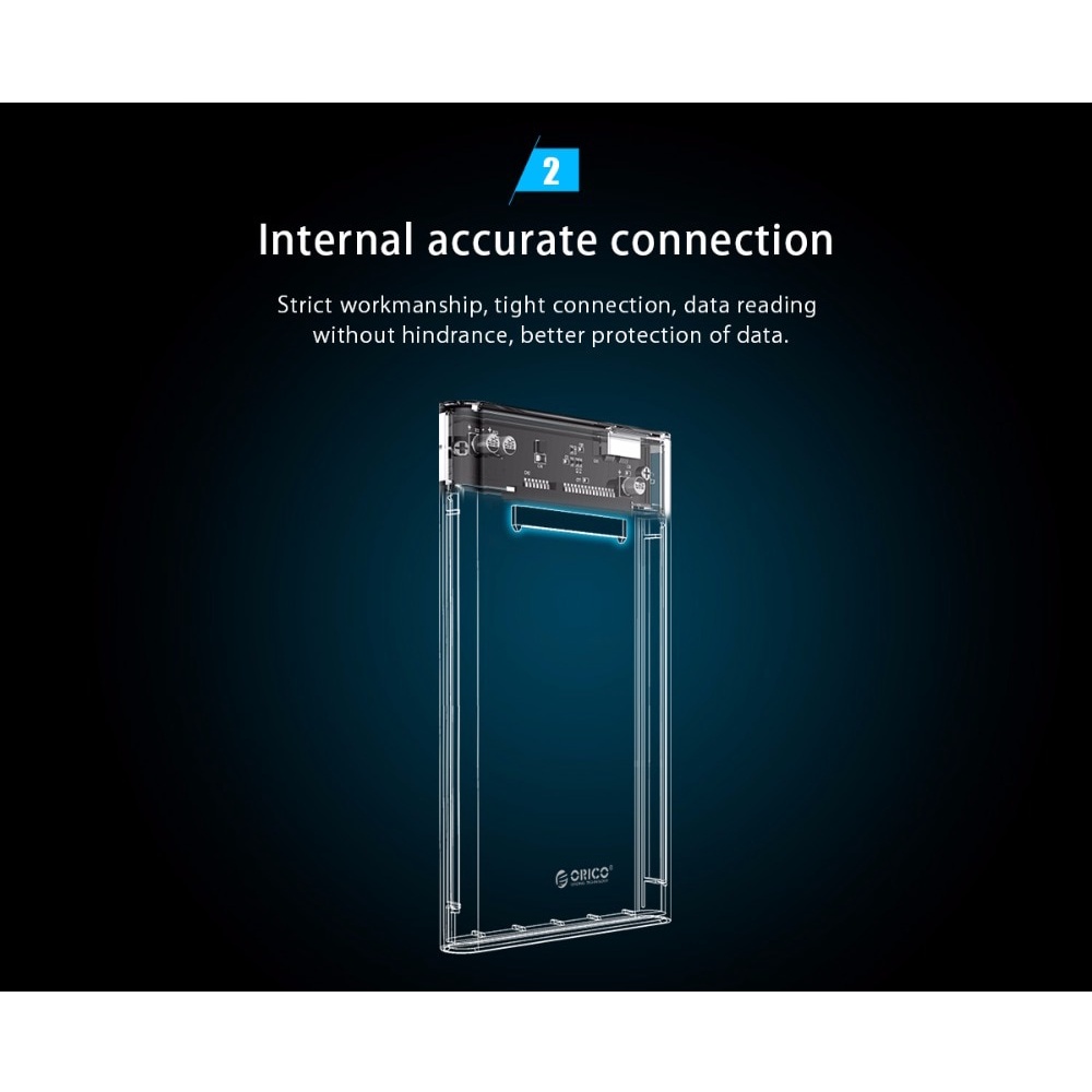 Orico Case Kotak Hardisk HDD SSD 2.5 Inchi Sata Ke USB 3.0 Transparan