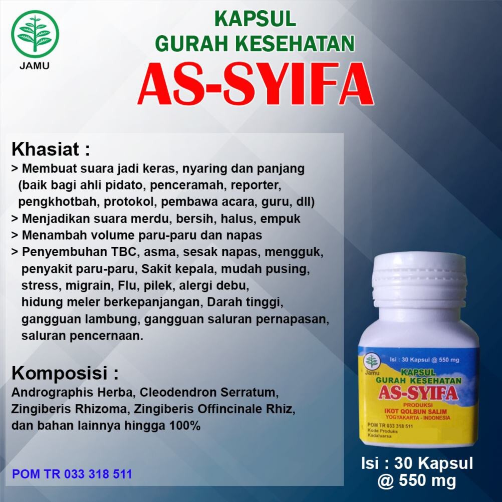 ©SALE}} Kapsul Gurah Suara Asma Super Assyifa 30 Kapsul