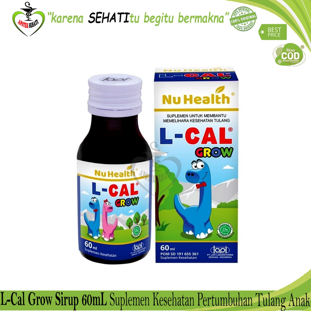 Nu Health L-Cal Grow Vitamin Peninggi - L Cal Grow Sirup Kalsium