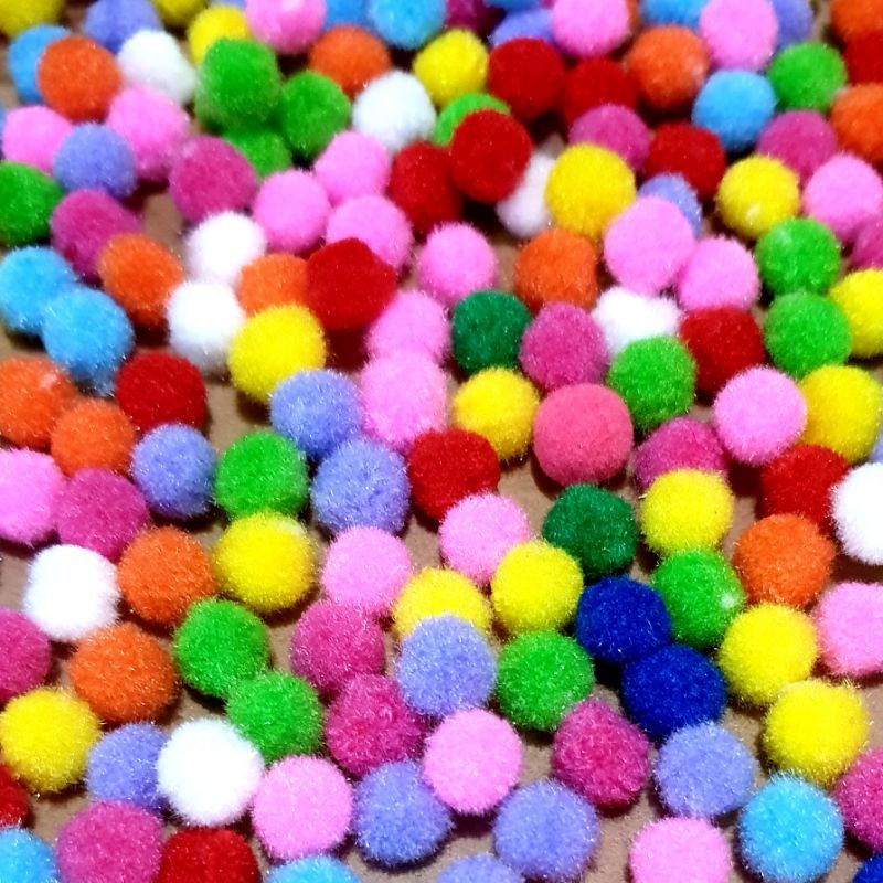 POMPOM MINI WARNA WARNI MURAH