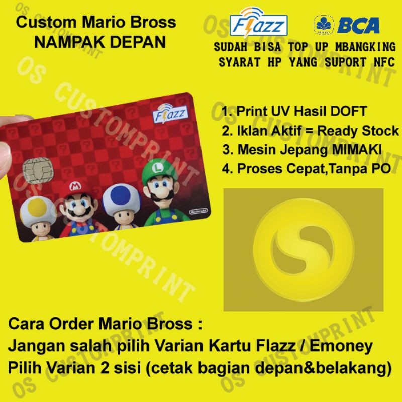 CUSTOM FLAZZ BCA GENEASI 2 NFC - MARIO BROS