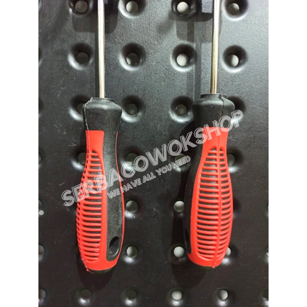 Obeng Karet Model Jaring 3 x 100 mm 2 Pcs Plus - Minus Set Termurah Berkualitas