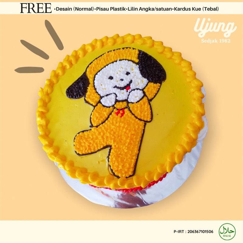 Kue Tart Karakter | 40 CM bulat | Semua Karakter | Lapis Surabaya | Ujung Bakery