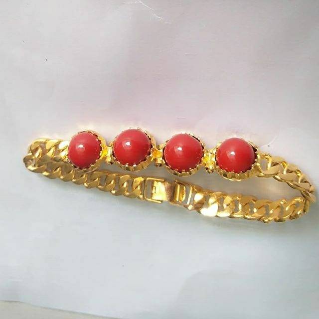 Gelang rantai lapis emas 24k mutiara