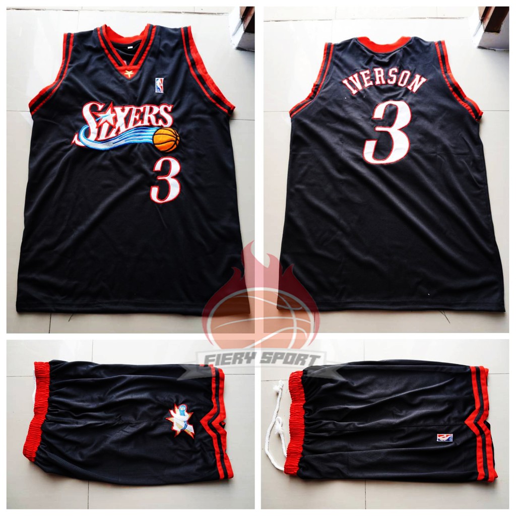 Jersey Legend NBA Stelan SIXERS Hitam "Allen Iverson"