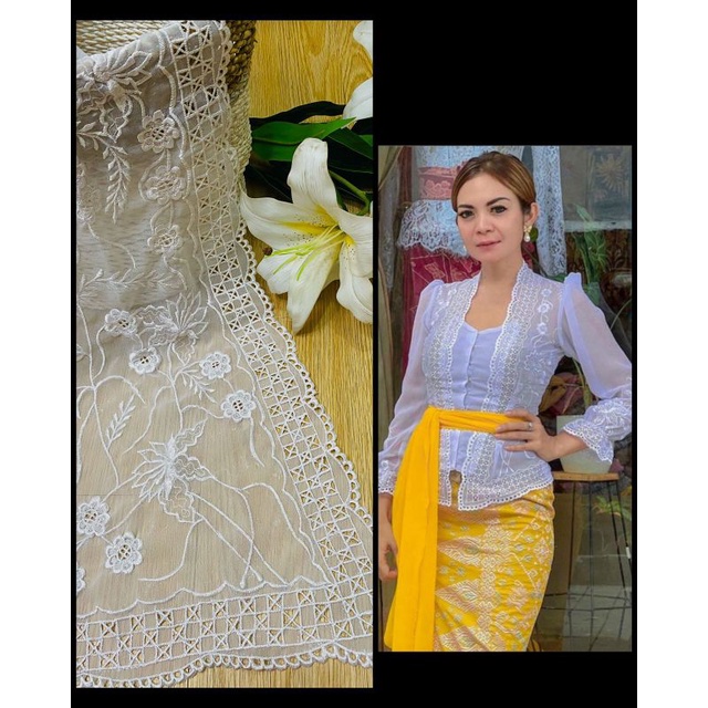 kain kebaya bordir motif catur