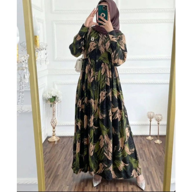 NOUNES BASIC ABAYA DRESS Gamis Daily Polos Syari Wanita Lengan Panjang Saku Kanan Busui Friendly Pla