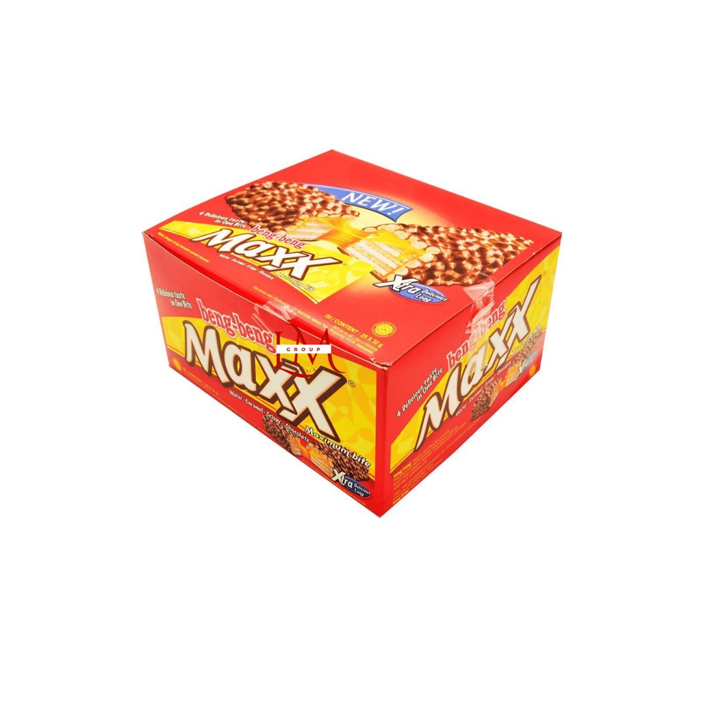 Beng Beng Maxx Wafer Chocolate Caramel 1 Box Isi 12 pcs