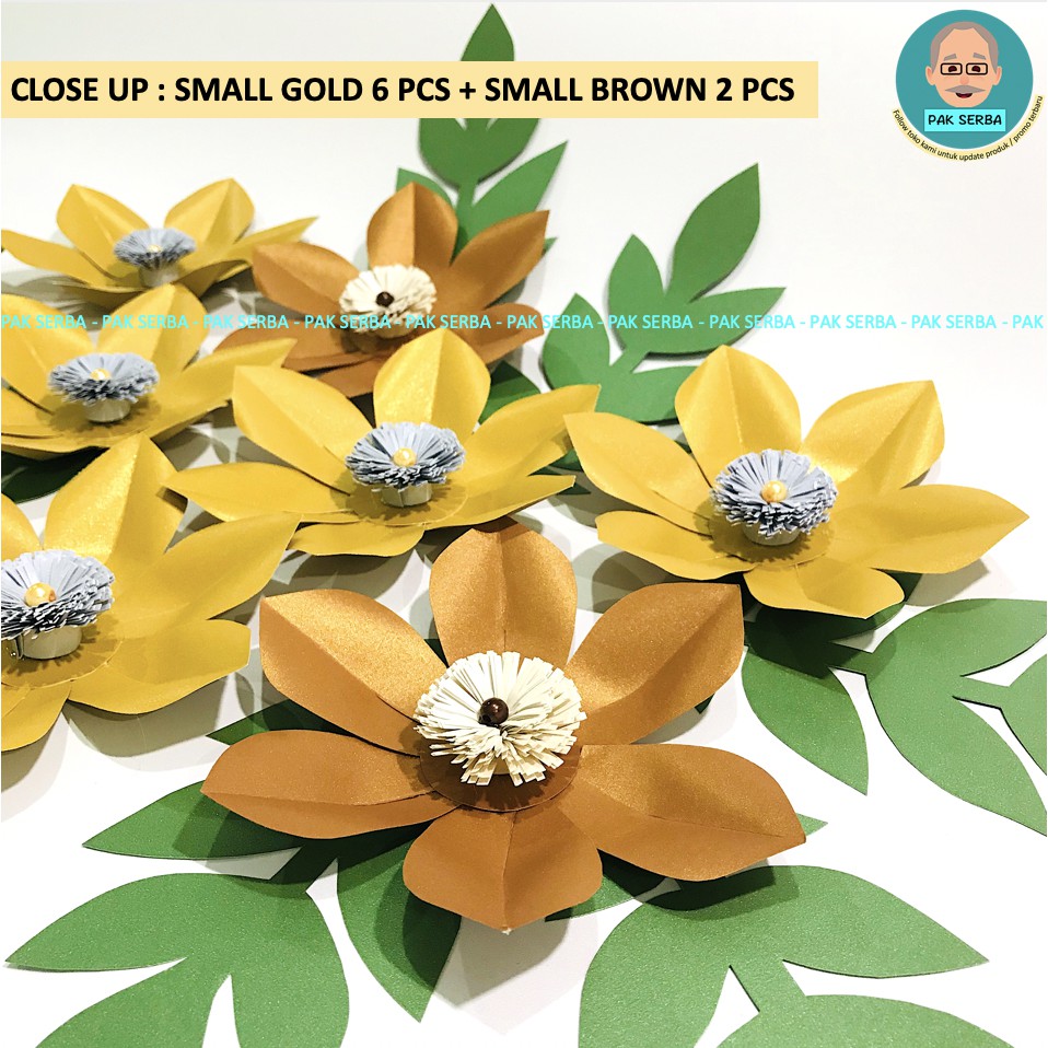 Bunga Kertas Dekorasi / Paper Flower Backdrop Photobooth Gold (Emas)