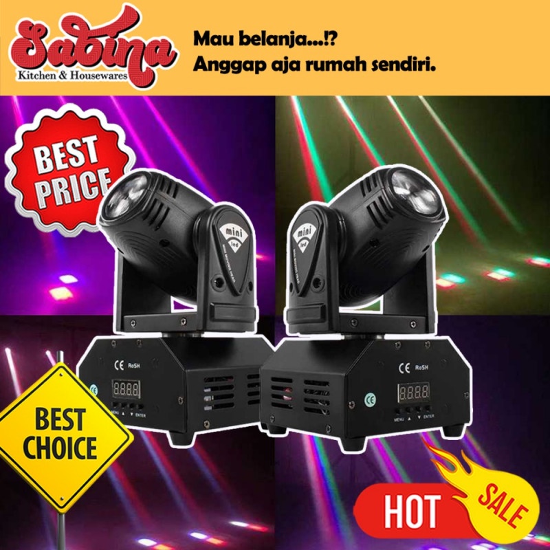 Lampu Sorot Panggung Disco Pesta Spotlight RGB Moving Head 10W