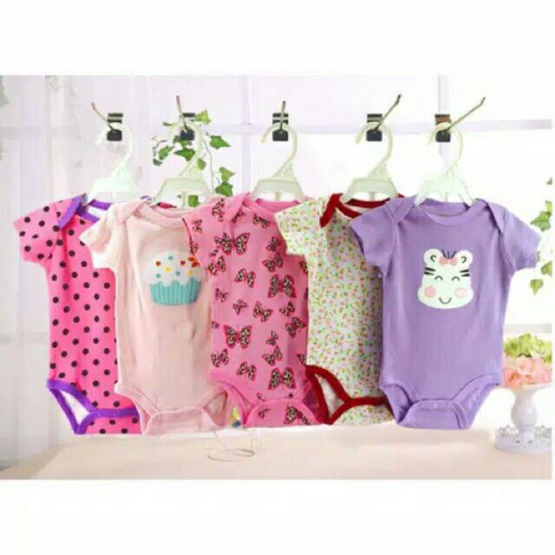 Jual Satuan Jumper/bodysuit Bayi Tangan Pendek flowers