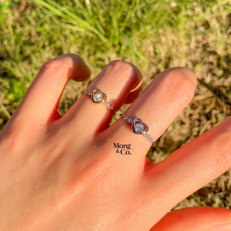Mong&Co Libi Ring with Heart Shaped Cubic Zirconia - Cincin Wanita Zircon Bentuk Hati