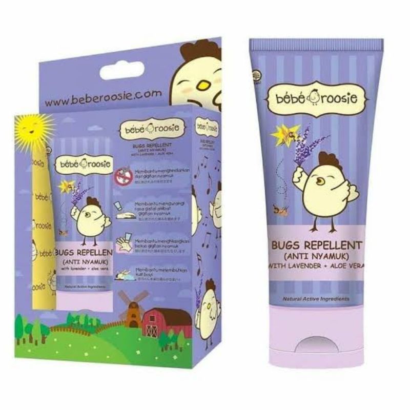 Bebe Roosie Bugs Repellent Minyak Telon Anti Nyamuk 60ml Ungu - BebeRoosie Anti Nyamuk - Cream Anti Nyamuk Bayi &amp; Anak