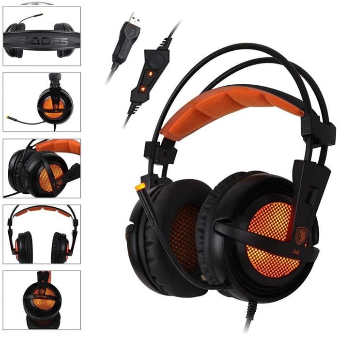 Headset Gaming Sades A6 7.1 Surround Sound