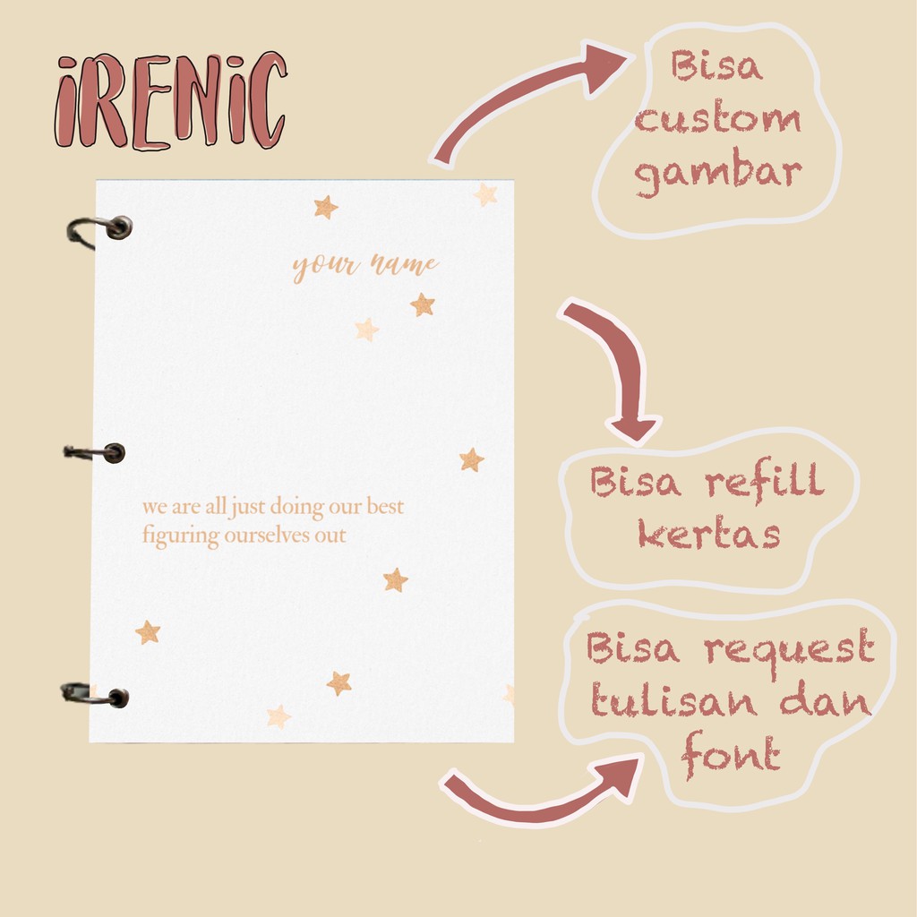 

Custom Notebook A5 Hard Cover Buku Catatan Binder Journal