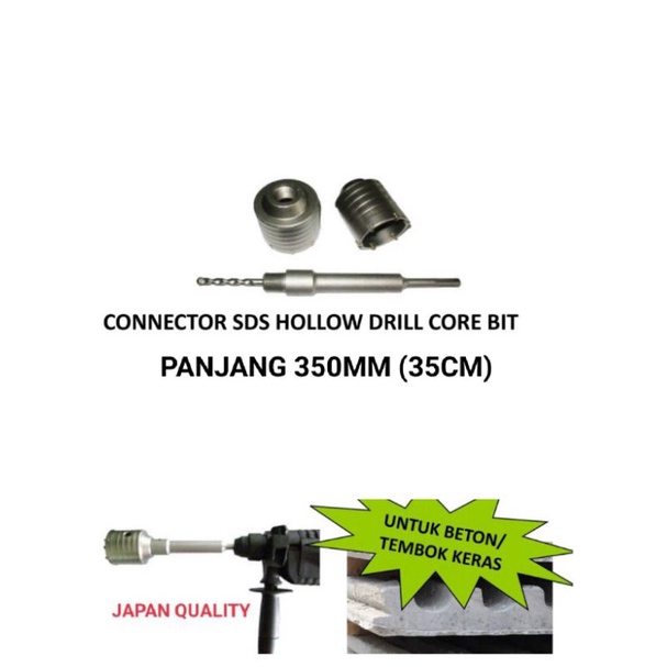 CONNECTOR SDS HOLLOW DRILL / SAMBUNGAN MATA BOR BETON SDS  8 X 22X 350MM KENTARO JAPAN QUALITY