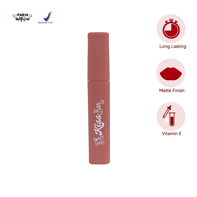 READY!!MARSHWILLOW KISS BAR LIP LIQUIDE SWEET CHOCO WITH VIT.E LIPSTICK BY NATASHA WILONA