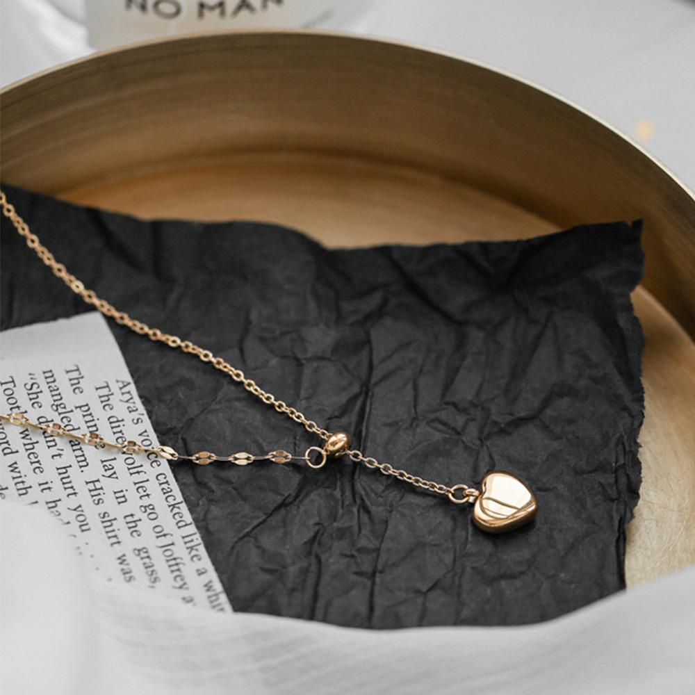 Kalung Hati Agustina Tidak Luntur Dapat Disesuaikan Berlapis Emas Kuning Kepribadian Fashion Baja Titanium Hati Chocker