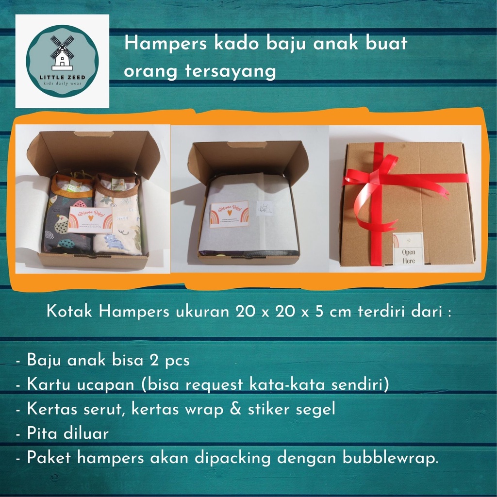 

Kotak Hampers untuk Kado Baju Anak, Free Kartu Ucapan