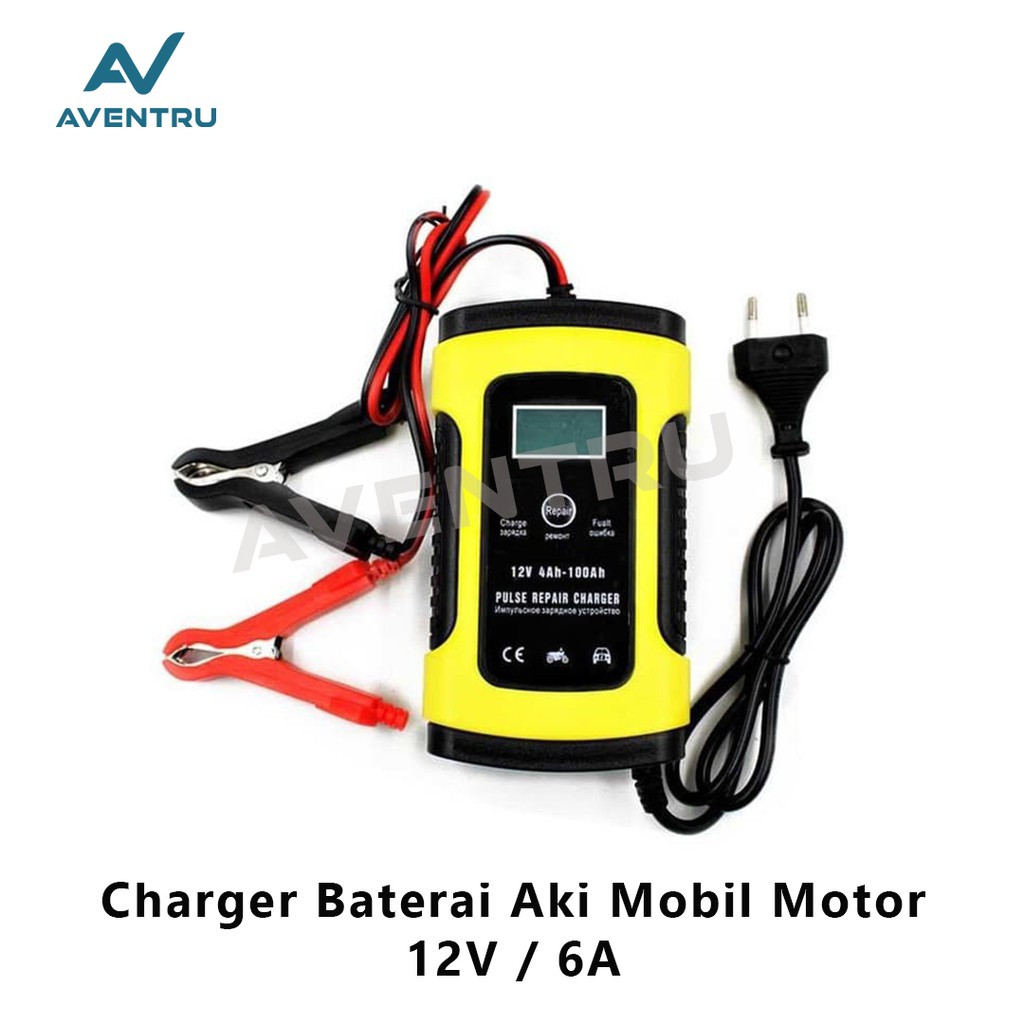 Cas Aki Accu / Charger Baterai Aki Mobil Motor 12V 6A dengan LCD