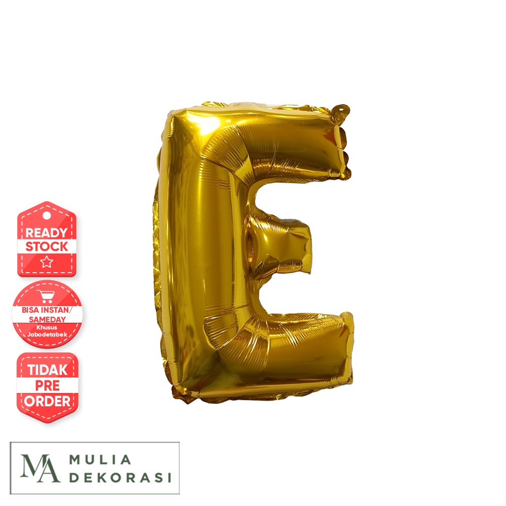 Balon Foil Huruf Gold Silver Alphabet Abjad Huruf Angka Lengkap A-Z Perhuruf Balon Foil