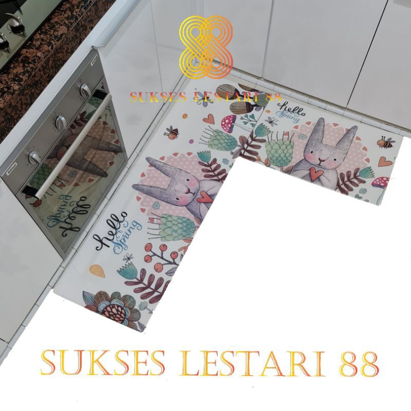 Keset Dapur Kulit Trendy SET Keset Rumah Kaki Dapur Kamar Anti Slip