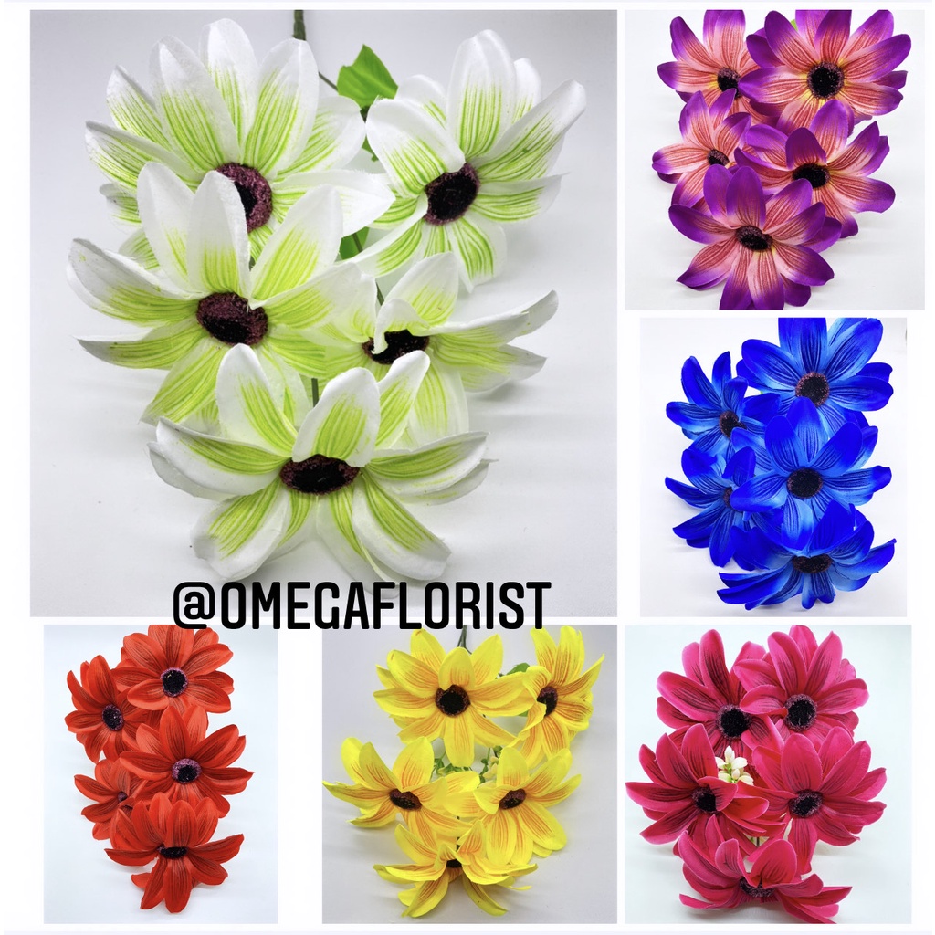 Dahlia Garis Artificial Bunga Artificial/Bunga Plastik/Bunga Dekorasi/Dekorasi Pernikahan/Pernikahan