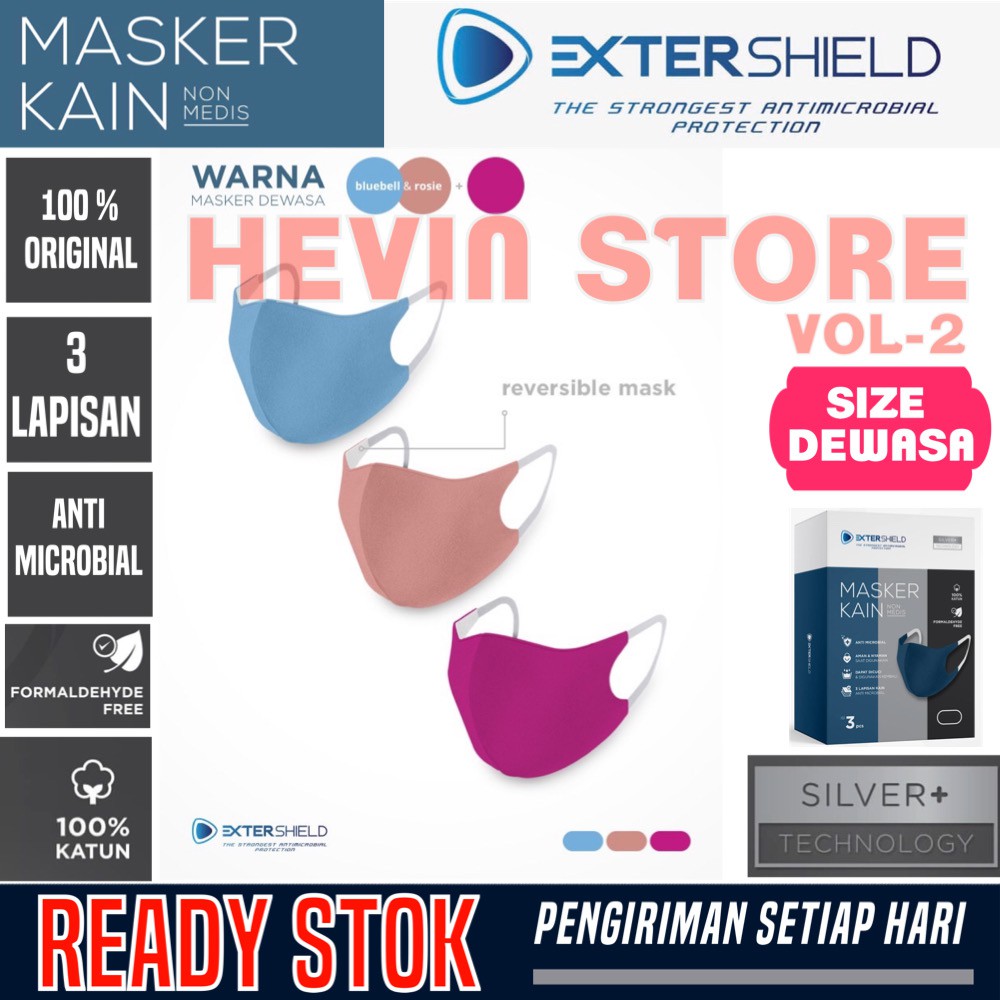 EXTERSHIELD MASKER KAIN BLUEBELL, ROSIE, &amp; FUCHSIA NEW EDITION