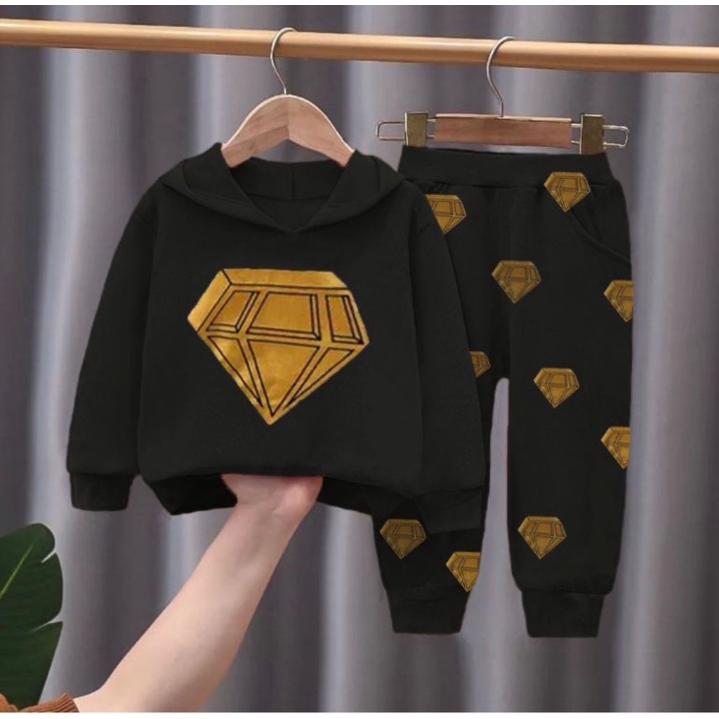 SETELAN HOODIE BAYI ANAK MOTIF DIAMOND GOLD SIZE 6 BULAN-5 TAHUN BAHAN BABYTERRY LEMBUT NYAMAN DIPAKAI BEST QUALITY/ SETELAN HOODIE BAYI ANAK LAKI LAKI/ SETELAN HOODIE BAYI ANAK COWO/ SETELAN HOODIE BAYI ANAK PRIA/ SETELAN HOODIE BAYI ANAK PEREMPUAN