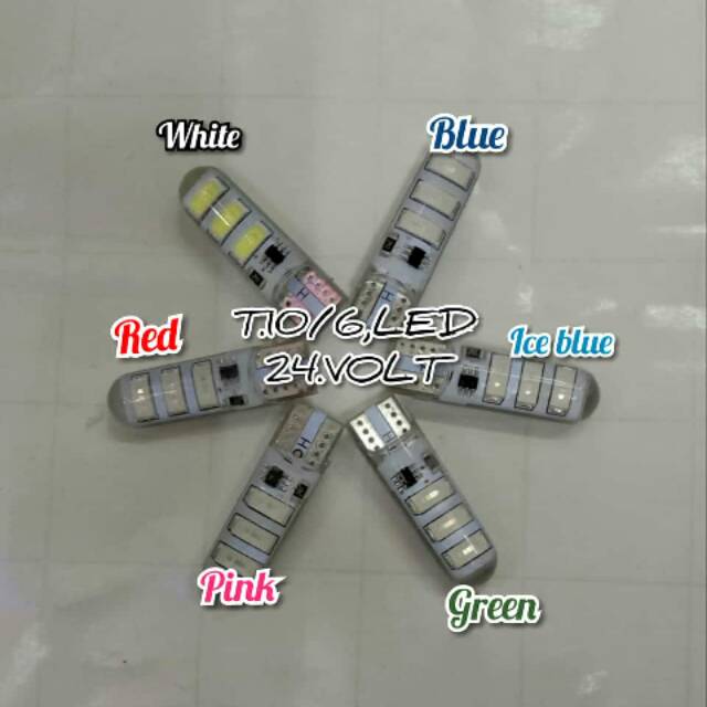 Lampu senja T10 6 led 24v jelly kedip flash untuk mobil truck senja Led