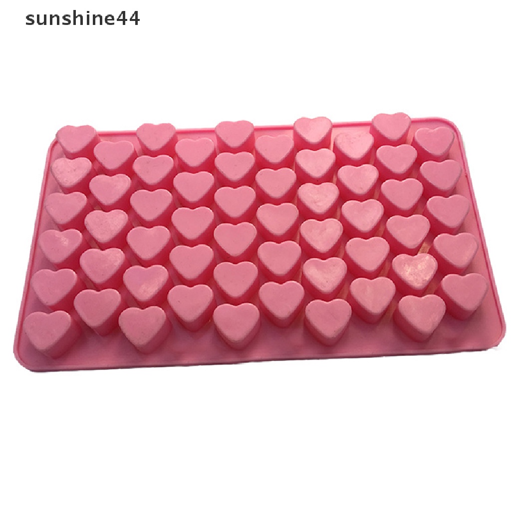 Sunshine Cetakan Es Batu / Cokelat / Fondant Bentuk Hati 3D Bahan Silikon