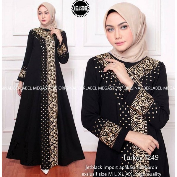 Exclusive Casual Abaya Hitam Bahan Jetblack Dress Maxi Turkey Umroh Kwalitas Boutique-1