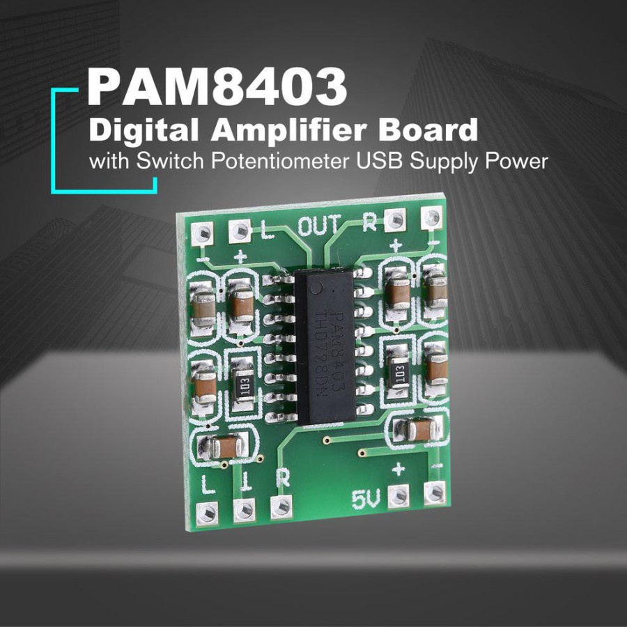 Kit - Potensio PAM8403 5V Stereo 2 Ch. 3W Mini Digital HiFi Amplifier Chip Modul 3 Watt PAM 8403 Modul Speaker Sound