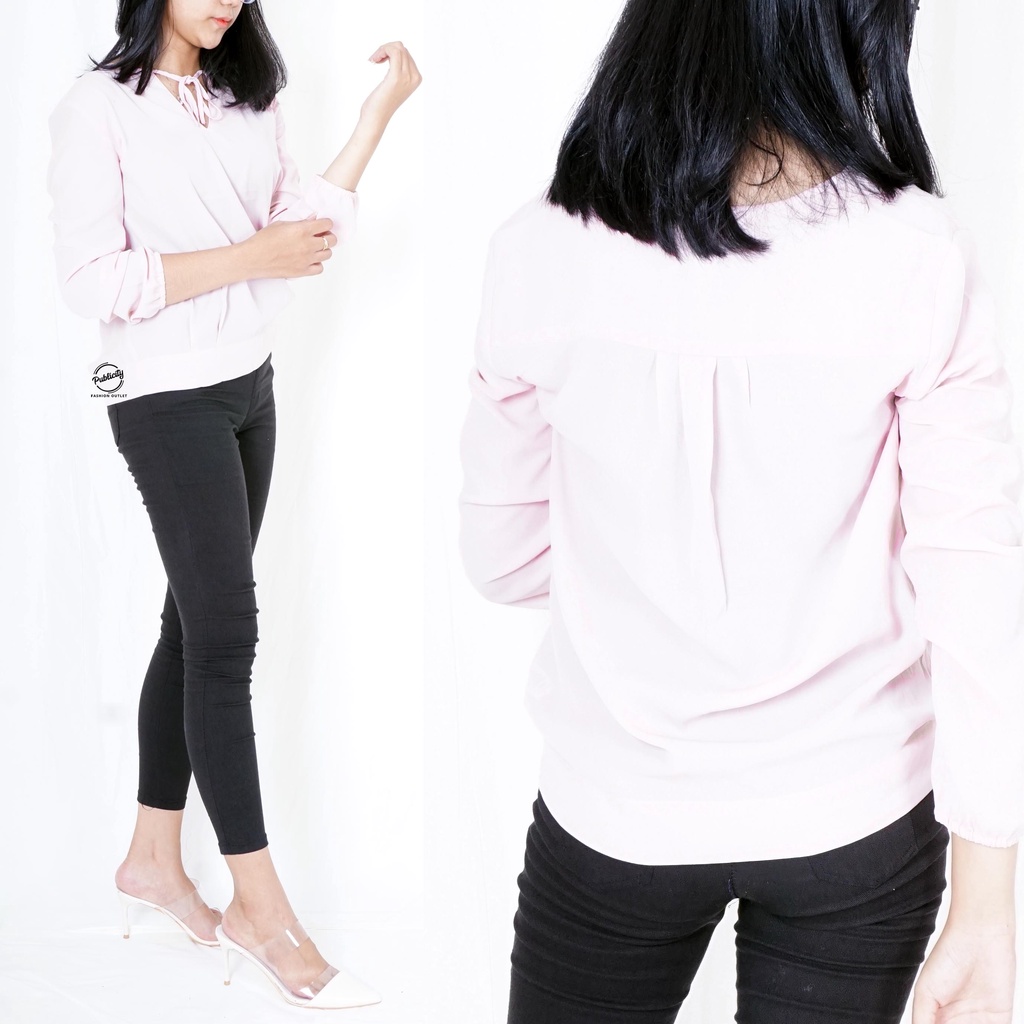 BLOUSE WANITA UNPEU FMME BAHAN SIFON DEPAN TALI COAK